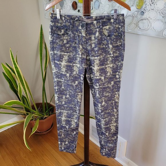 Sandwich Steel Blue and Cream Abstract Print Pants EU 36/US 6 - Picture 1 of 15